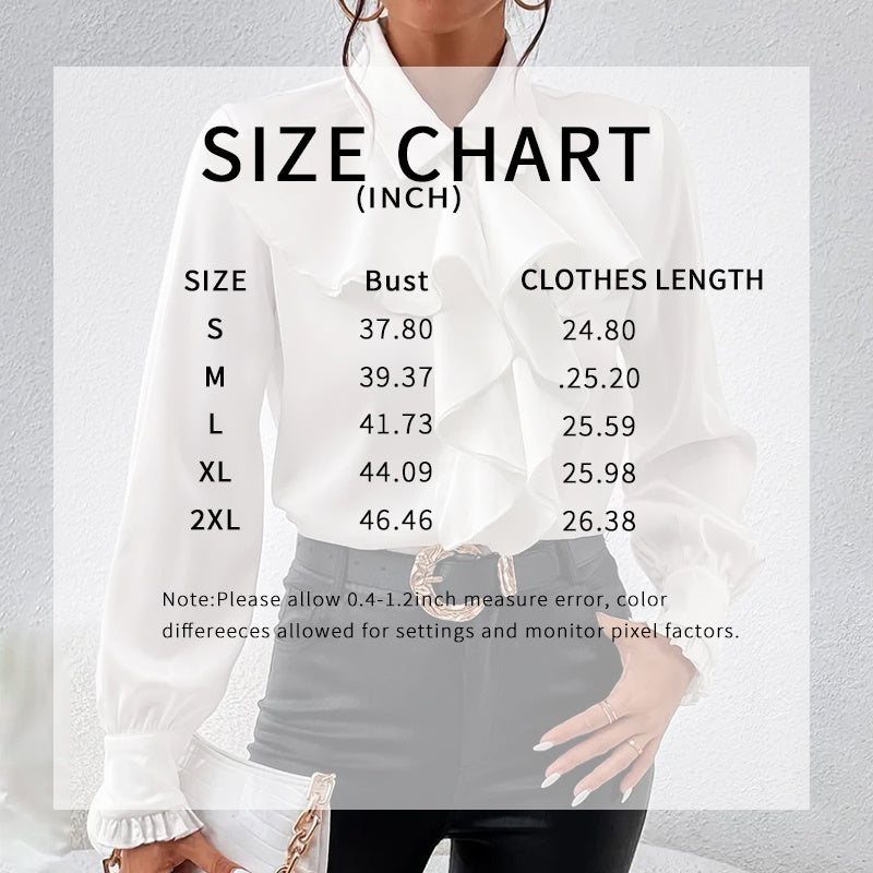 Women’s Ruffled Collared Blouse | Long Sleeve Dressy Work Top