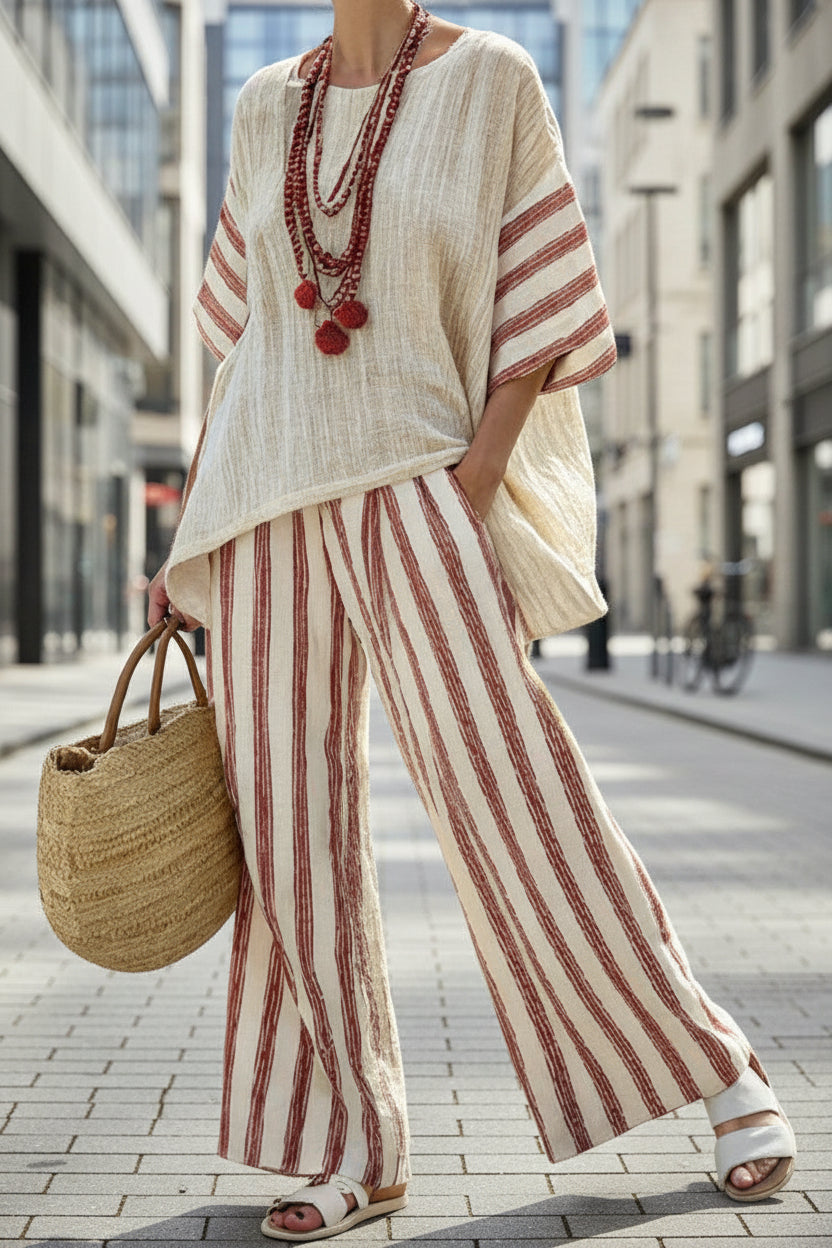 Women’s Beach Vacation Two Piece Set – Loose Summer Outfit