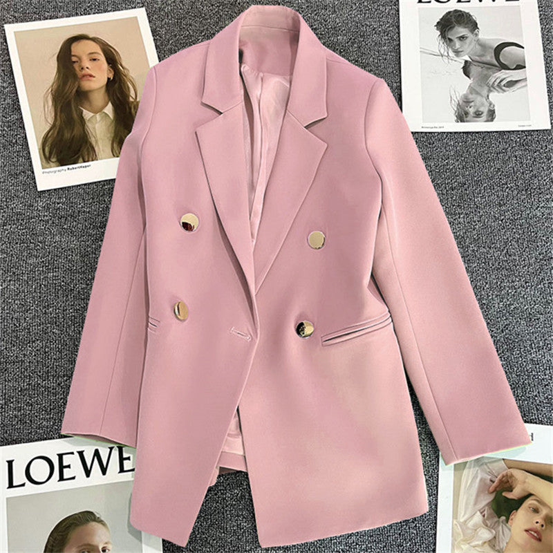 Women's Straight-Cut Blazer – Slim Fit Long Sleeve Suit Jacket