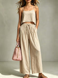 Women's Camisole & Wide-Leg Pants Two-Piece Set – Casual Summer