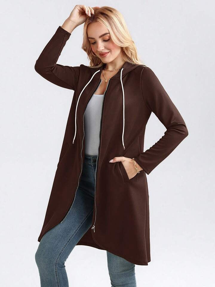 Street Zip Hooded Velvet-Lined Sweatshirt Women | Cozy Streetwear