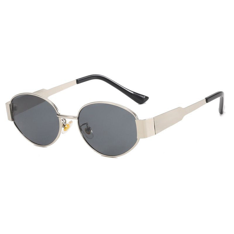 Vintage Oval Sunglasses – Light Luxury Gold & Silver Frame
