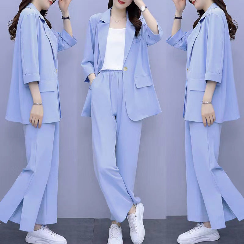 Long Sleeve Suit Jacket & Pants Two-Piece Set – 3 Colors, M–6XL