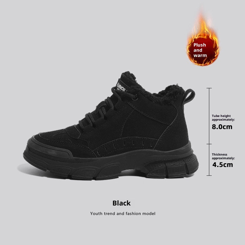 Women’s Velvet-Lined Thickened Snow Boots – Non-Slip Martin Style Winter Boots