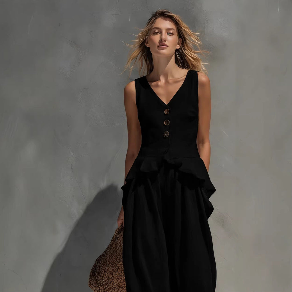 Women's Sleeveless Top & Wide-Leg Pants Two-Piece Set