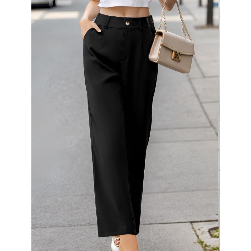 Women’s Elegant Suit Pants with Pockets – Office Trousers