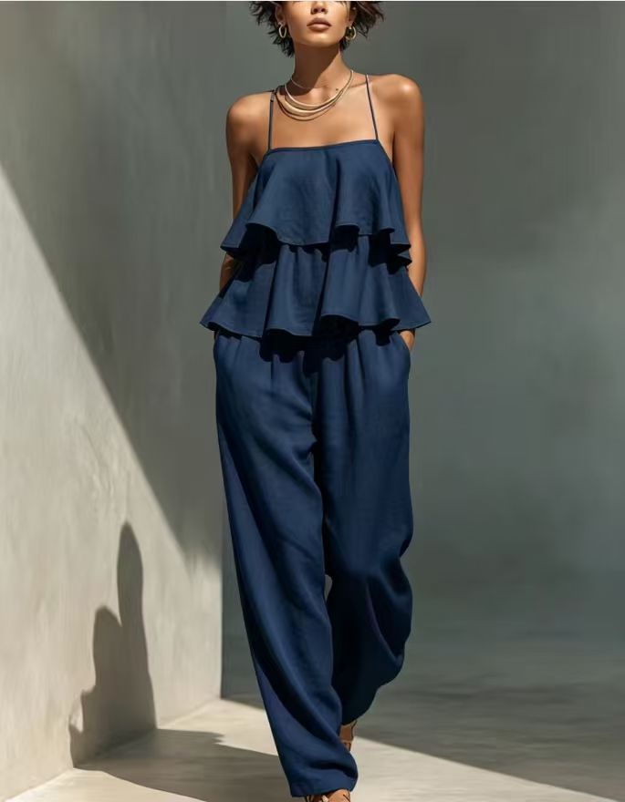 Women's Sleeveless Camisole Top & Casual Pants Set