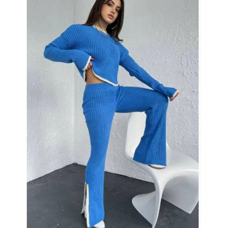 Women’s Casual Color-Block Two-Piece Set