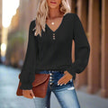 Plus Size Women's V-Neck Solid Top