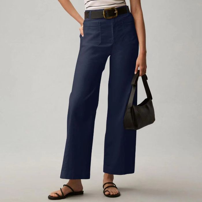Plus Size High Waisted Slimming Solid Color Suit Pants