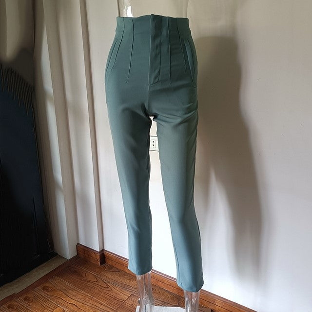 Women's High-Waisted Straight Leg Pants