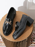 Women's Bowtie Round Toe Low Heel Pumps – Wide Size PU Casual Shoes