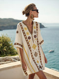 Women's Printed Loose A-Line Beach Midi Dress – Vacation Resort