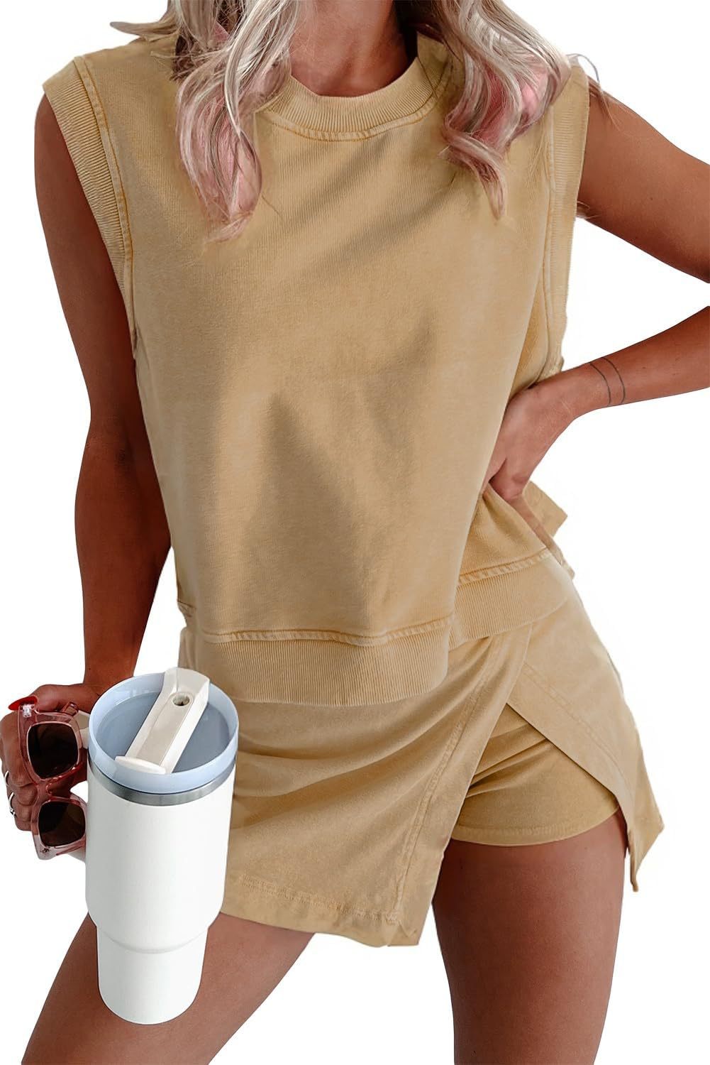 Solid Color Casual Suit For Women