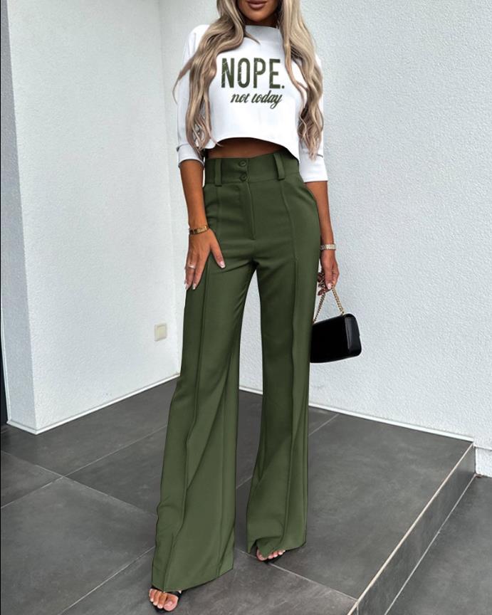Women's Elegant Solid Color Half Sleeve Short Top