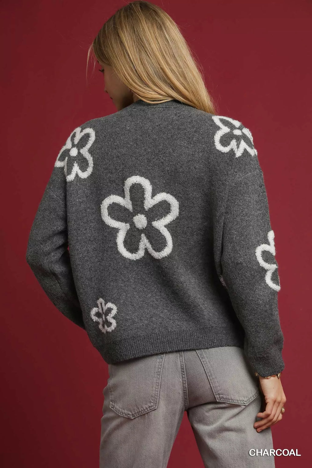 Umgee Round Neck Sweater Accents