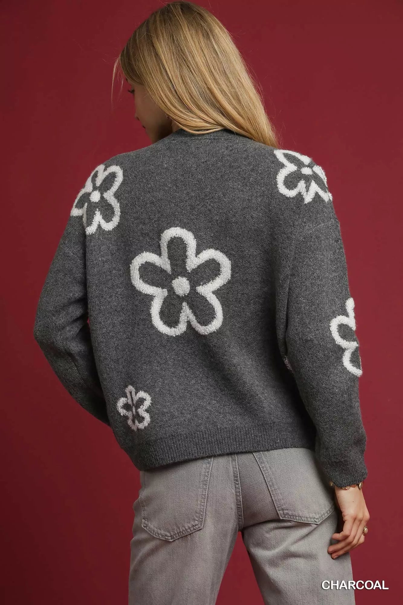 Umgee Round Neck Sweater Accents