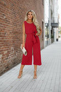 Women's Belted V-Neck Short Sleeve Straight-Leg Jumpsuit – 6 Colors S–2XL