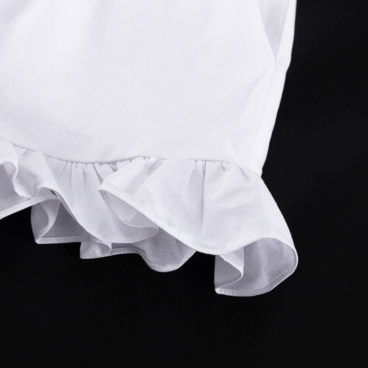 Women's Ruffled Linen-Blend Cropped Blouse & Shorts Set