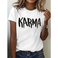 Short Sleeve Round Neck T-Shirt With 'KARMA' Print