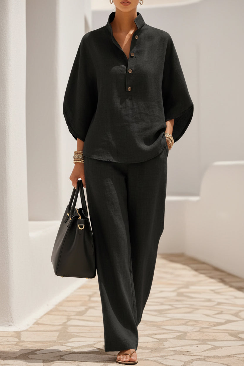 Women’s Casual Shirt and Full-Length Pants Set
