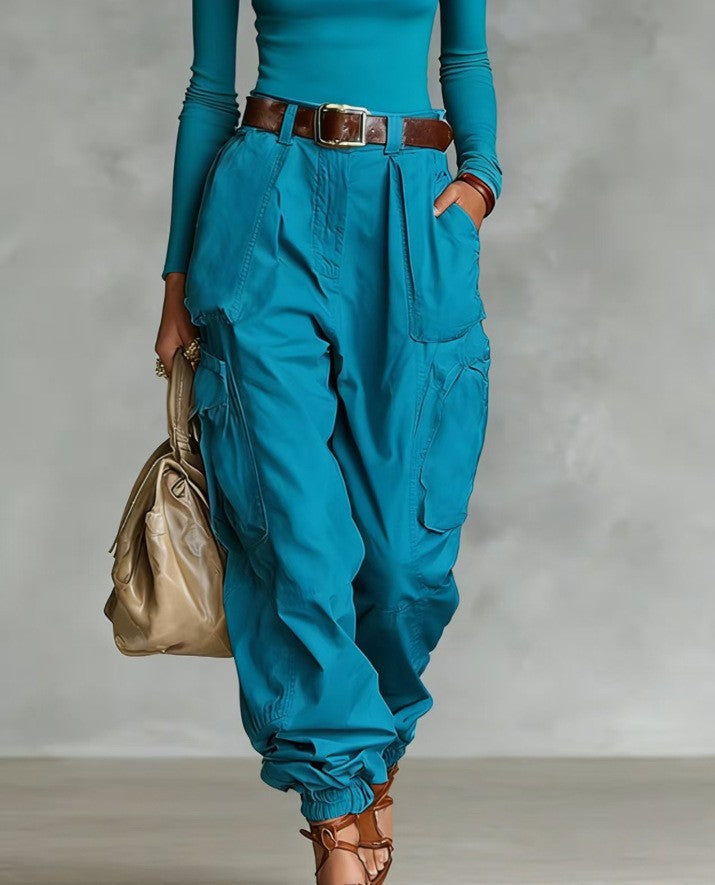 Women’s High-Waist Loose Fit Wide-Leg Casual Trousers