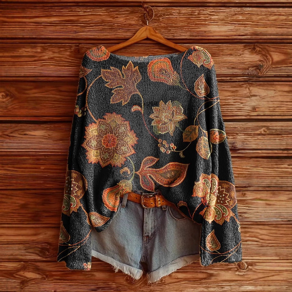 Women’s Fall Wildflower Print Long Sleeve T-Shirt