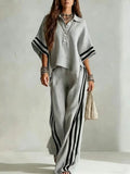 Women's Short-Sleeve Shirt & Loose Pants Two-Piece Set