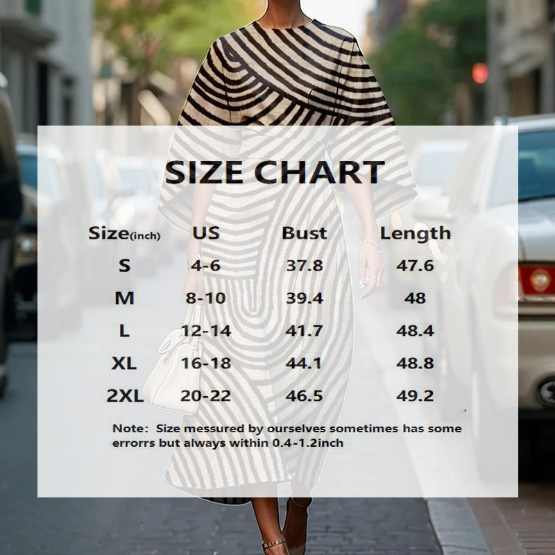 Geometric Print Batwing Sleeve Flowy Maxi Dress – 12 Styles, XS–XXXL