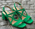 Women's Suede Hollow-Out Buckle Strap High Heel Sandals – Pointed Toe