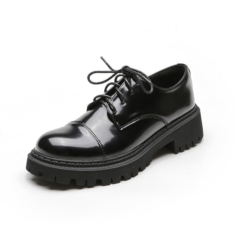 Women’s Solid-Color Retro Slip-On Platform Shoes