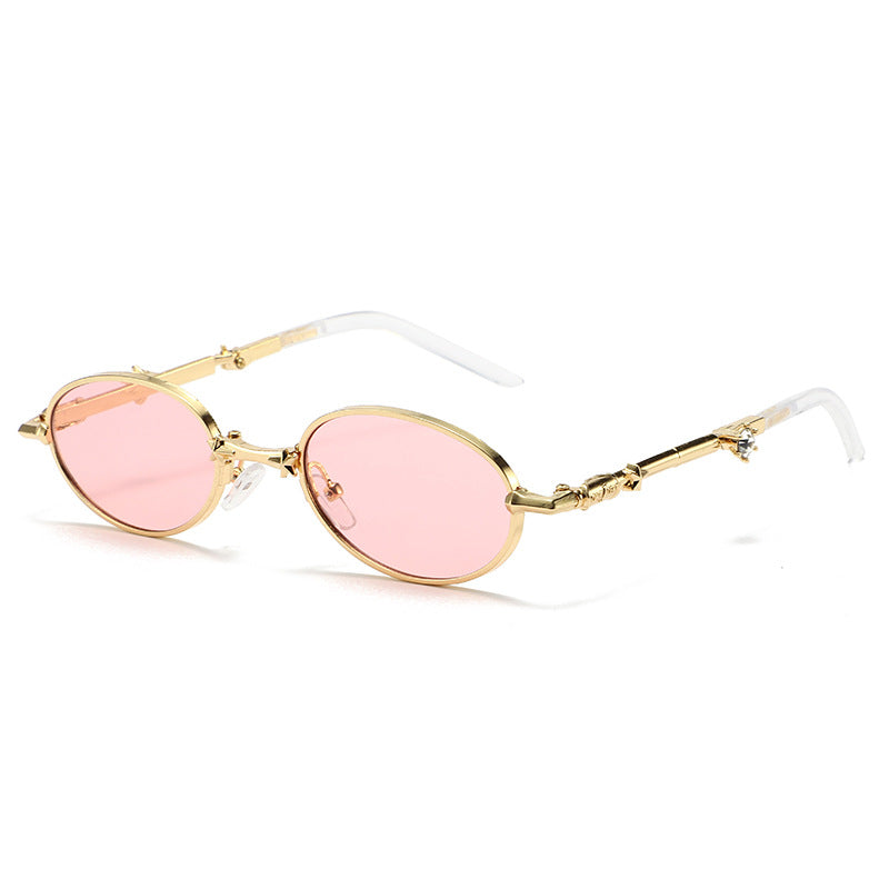 Foldable Small Frame Light-Tinted Sunglasses – Women’s Luxury Style
