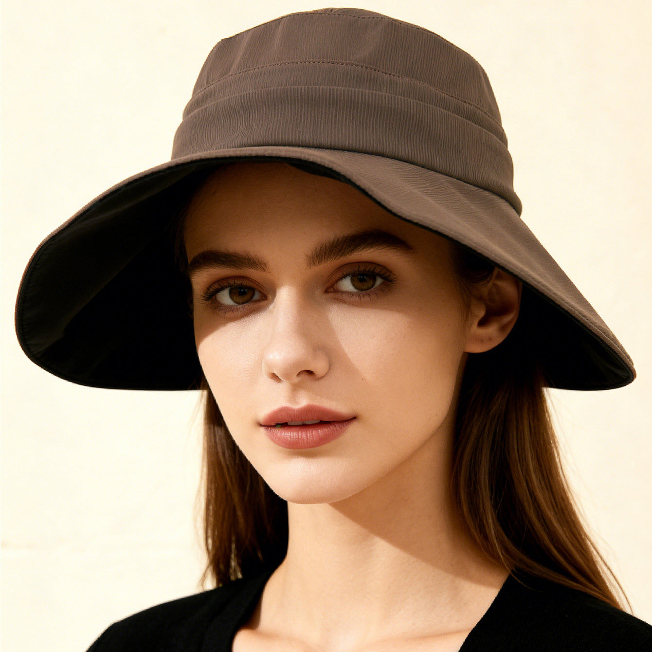 Women's Wide-Brim Striped Sun Hat | Lightweight Outdoor UV Protection
