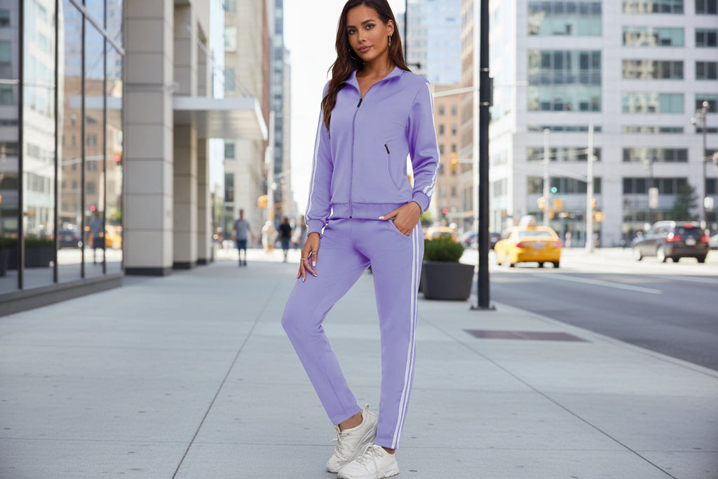 Women’s Fashionable Printed Sports Long-Sleeve Hoodie Set