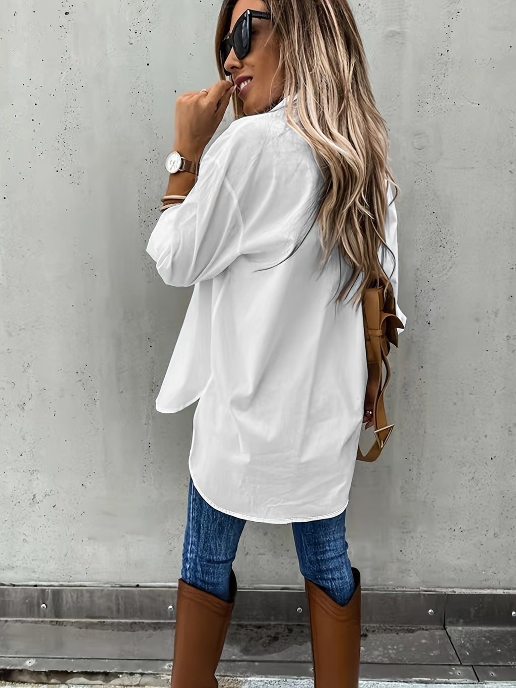 Women’s Casual Long Sleeve Shirt with Pocket