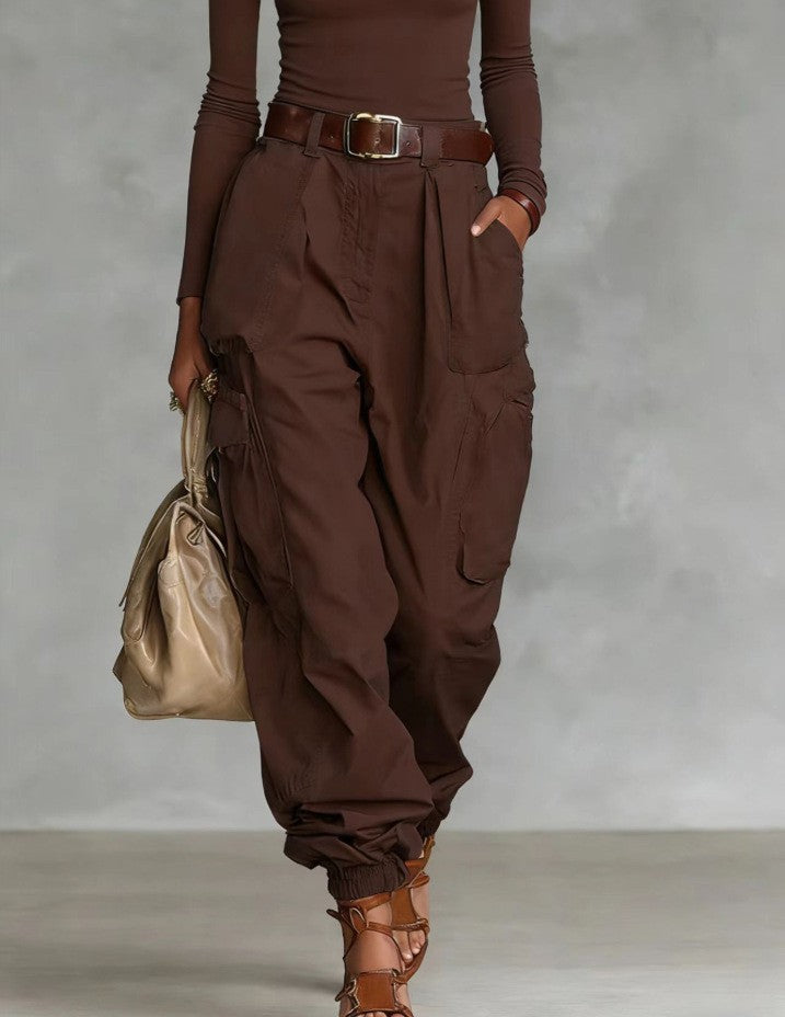 Women’s High-Waist Loose Fit Wide-Leg Casual Trousers