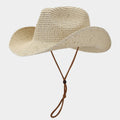 Women's Panama Straw Woven Sun Hat – Windproof Sequin Detail Beach Hat
