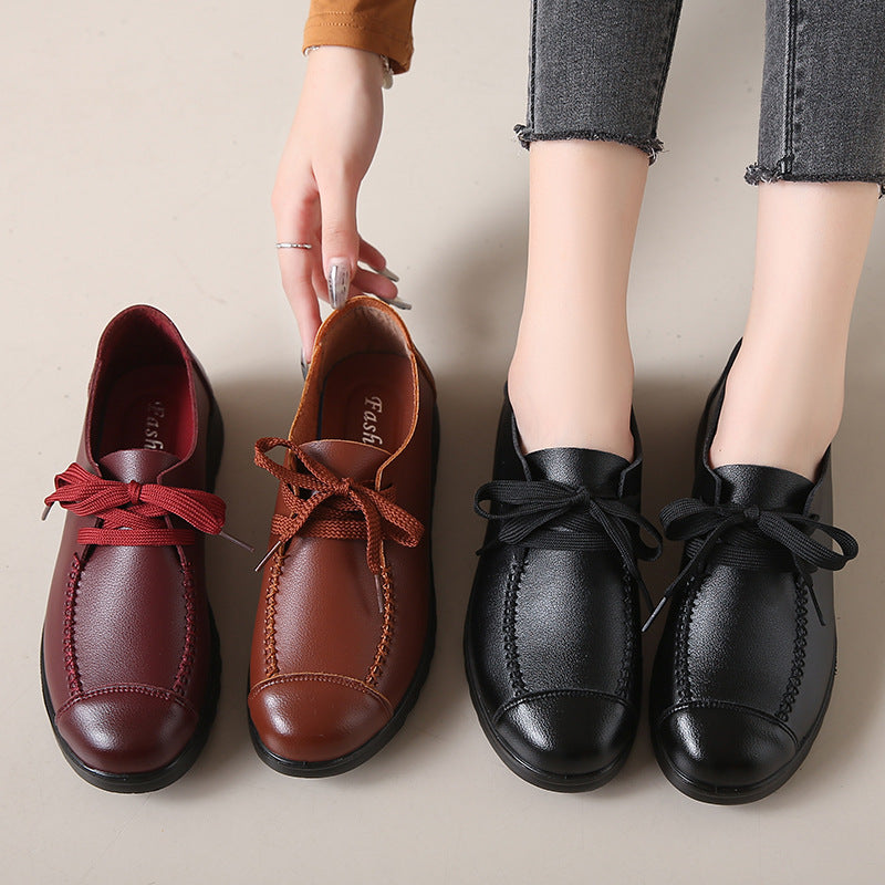 Women’s Black Flat Work Shoes – Soft Sole Anti-Slip Flats