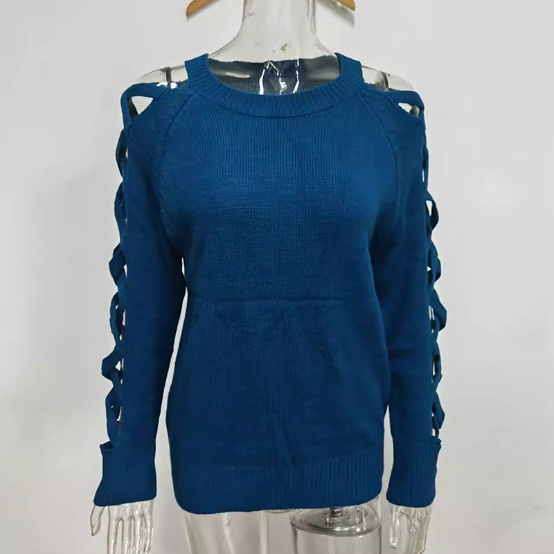 Women's Casual Long Sleeve Hollow Out Sweater