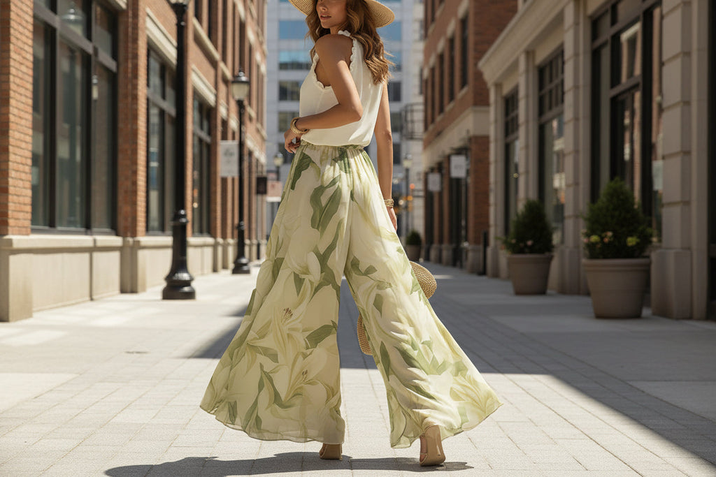 Waist-Cinching Ruffle-Hem Printed Maxi Dress – S–3XL