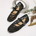 Women's Breathable Lace Flat Mary Jane Pumps