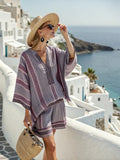 Women's V Neck Top and Shorts Set