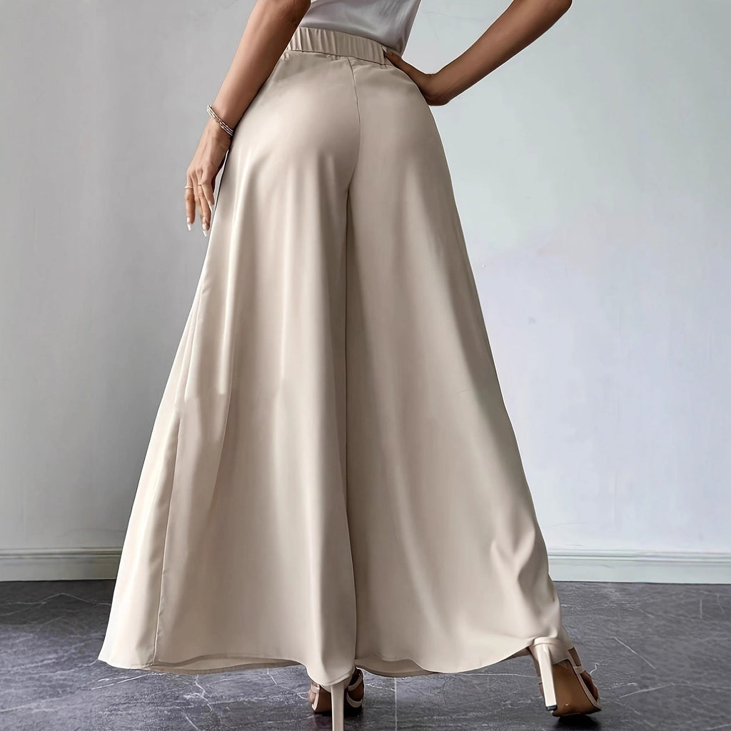 Women's High-Waist Pleated Wide-Leg Pants – Relaxed Bohemian Linen