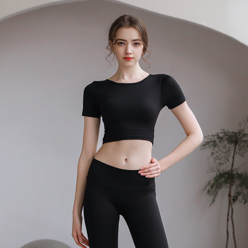 Tight Fit Yoga Top With Chest Pad Beauty Back Breathable