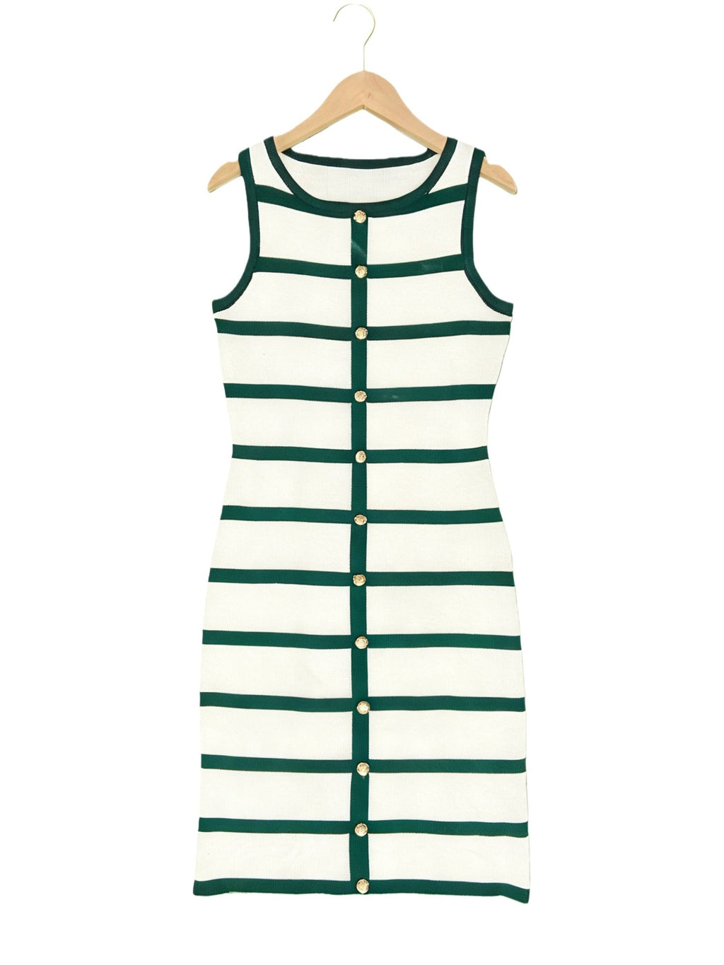 Contrast Stripe Knit Sleeveless Midi Dress – 5 Colors, S–L
