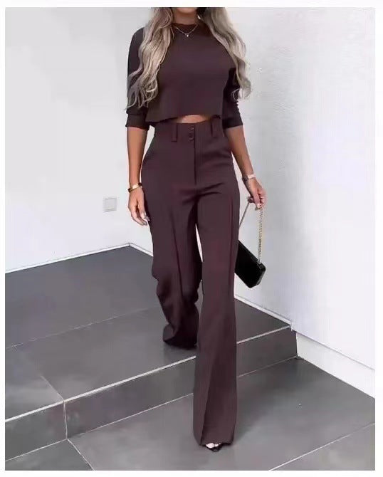 Women's Elegant Solid Color Half Sleeve Short Top