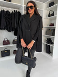 Women’s Solid Color Shawl Coat – Loose Wrap Outerwear