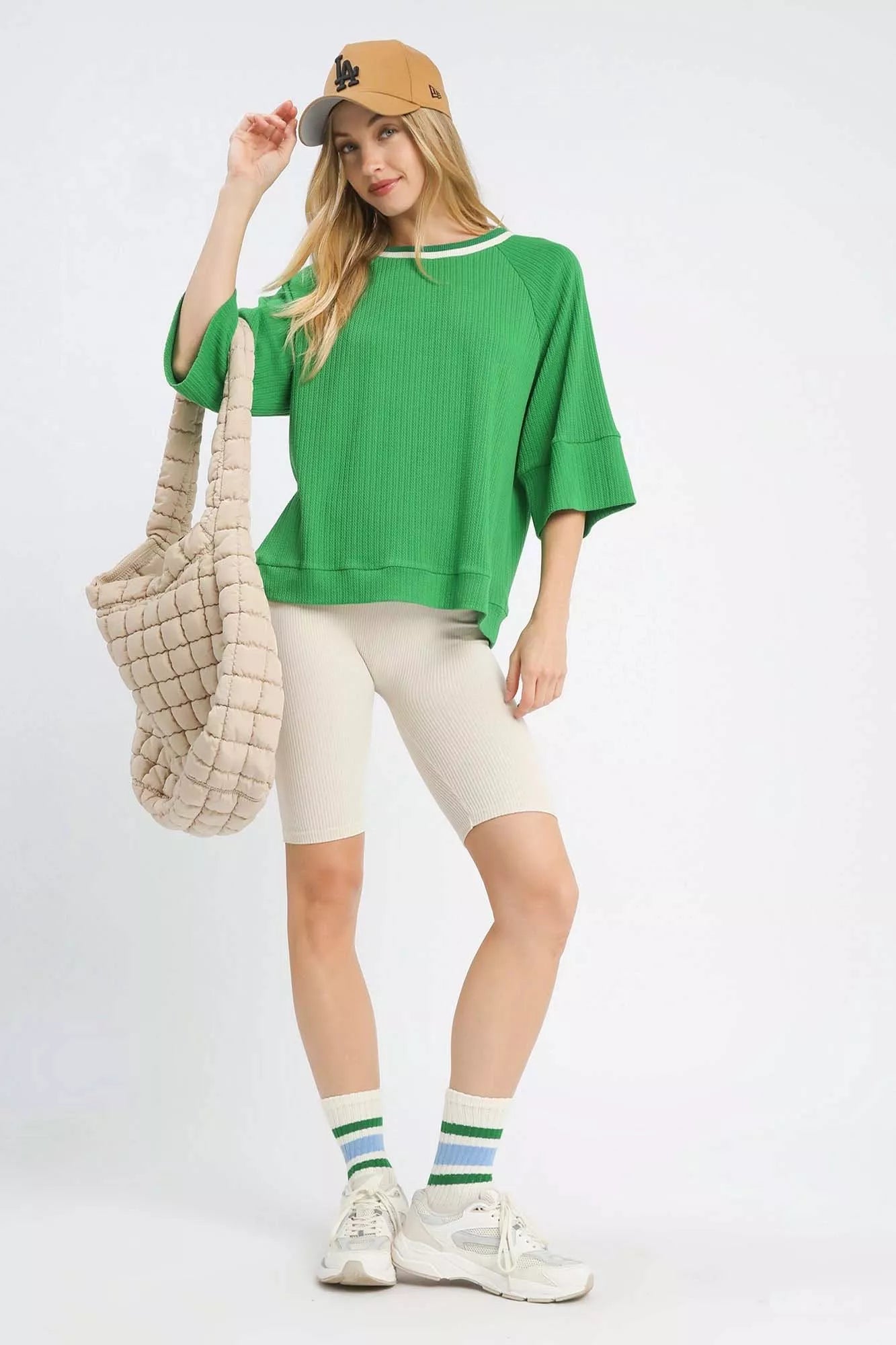 Umgee Ribbed Knit Top with Contrast Trim