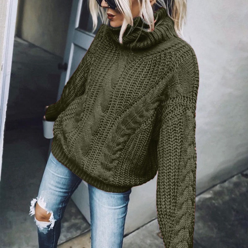 Women's Cable Knit Turtleneck Sweater
