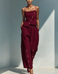 Women's Gold-Buckle Camisole & Pants Two-Piece Set